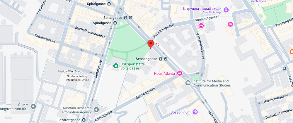 Карта расположения мастерской ResearchPointX в Вене